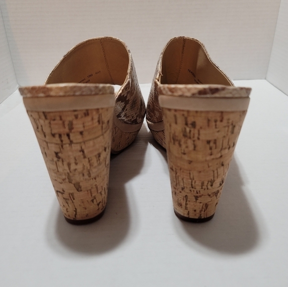 Johnston & Murphy Snake Print Notch Wedge 10 Slip On Open Toe - Picture 7 of 9